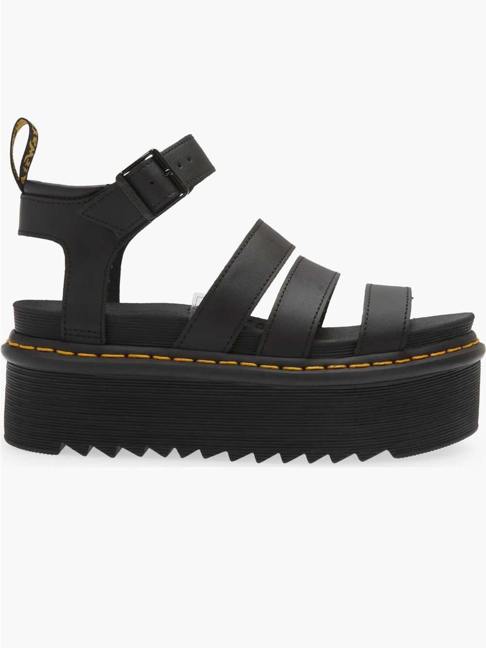 Dr. Martens Blaire Platform Sandal Black Leather Size 7 Nearly New - Picture 3 of 12